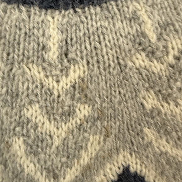 WOOLRICH wool Fair Isle Nordic sweater Knit Vintage Snowflake Large Blue White - Picture 4 of 9